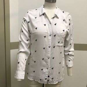 Rails white button down shirt with horse print. L